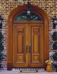 Entrance double door, with arch, wood, CNC, millwork