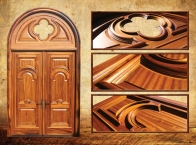 Entrance double door, with arch, wood, CNC, millwork, details