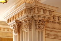 Traditional kitchen, columns, detail, millwork, CNC