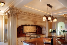 Traditional kitchen, columns, CNC, millwork