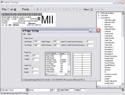 Parts Label Printing